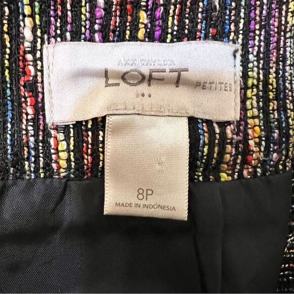 Ann Taylor Loft Tweed Multicolor smart casual preppy quirky  Skirt 8 Petite - Picture 3 of 10